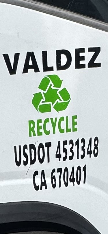 Company door graphics on white box truck